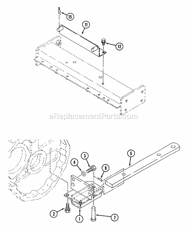 Drawbar Diagram and Parts List for 544-434D100, 545-434D100, 546-434D100 Cub Cadet Lawn Tractor
